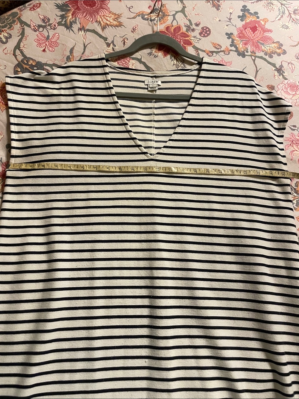 J. Crew Navy and White Striped V-Neck Midi Dress - Picture 7 of 7